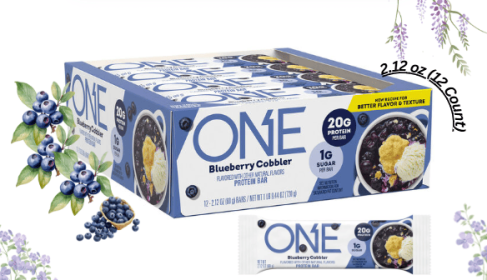 "ONE Blueberry Cobbler Flavored Protein Bars, 2.12 oz (12 Count) "