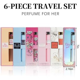 6pcs Travel Set, Women'S Eau De Parfuma Spray, Long Lasting Fragrance, 6 Different Flavor, Perfect For Holiday Gifts, Dating, Daily Life, Parties