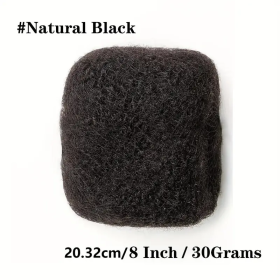 Non-toxic Wig With Curly Hair, Human Hair, Suitable For Braids, Twists And Braids Of Men And Women, And Can Be Bleached And Dyed After Extension (Option: 1B-8inch)